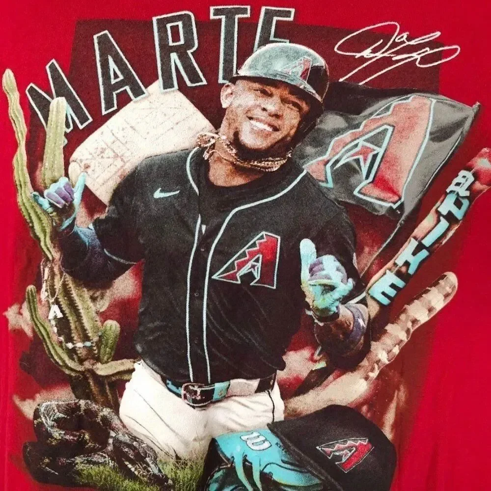 Ketel Marte T Shirt Mens Size Medium Red Arizona Diamondbacks MLB Baseball